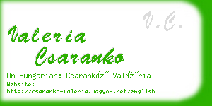 valeria csaranko business card